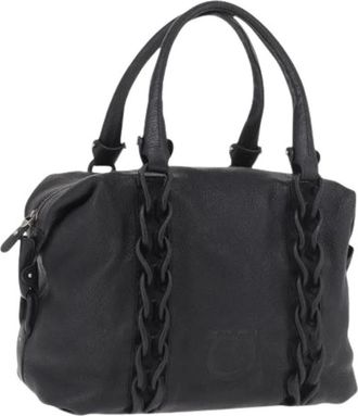 Ferragamo Pre-owned Hand Bag - Dames - Vintage Handtas - Zwart - ONE Size - Leer - Vintage