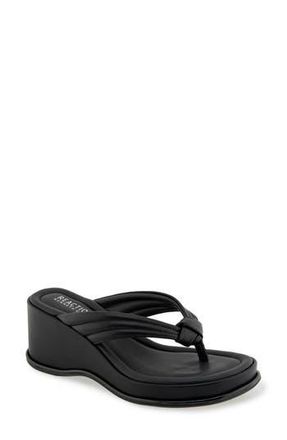 Kenneth Cole Reaction Rixton Platform Wedge Thong Sandal in Black at Nordstrom Rack, Size 7.5