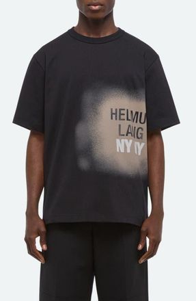 Helmut Lang Spray Paint Logo Short Sleeve T-Shirt in Black at Nordstrom, Size Xx-Large