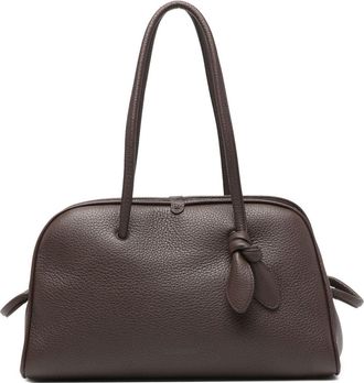 Jacquemus Brown Textured Silk-Blend Knot Detail Shoulder Bag