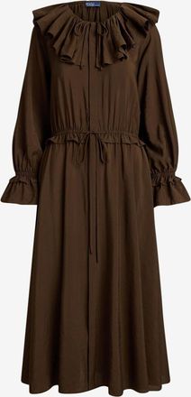 Polo Ralph Lauren Langes V-Ausschnitt Kleid mit Puff&auml;rmeln