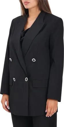 A|X Armani Exchange Black Polyester-Blend Double-Breasted Blazer