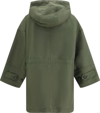 Weekend by Max Mara Water-Repellent Canvas Midi Parka - Green