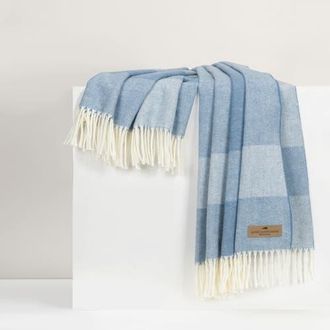 Lands Downunder Hampton Plaid Herringbone Throw in Chambray at Nordstrom