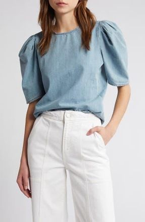 Frame Denim Puff Sleeve Denim Top in Sonder at Nordstrom Rack, Size X-Small