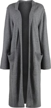 Malo Cashmere Maxi Cardigan met zakken - Dames - Cashmere truien - Grijs - XS - Kasjmier - Truien & Vesten