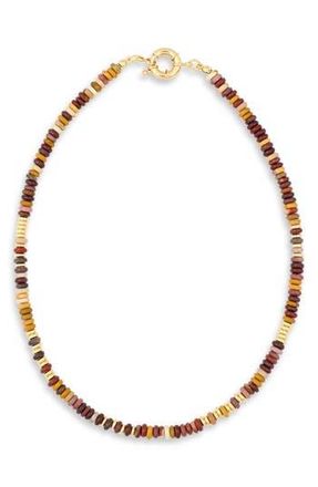 Eye Candy Los Angeles Priya Multicolor Beaded Collar Necklace in Brown at Nordstrom Rack