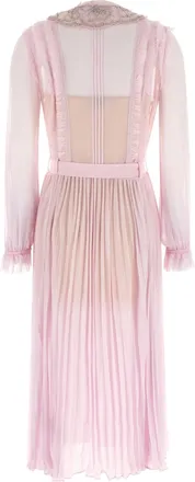 Self Portrait Womens Midi Shirt Dress Pink Evening Suits