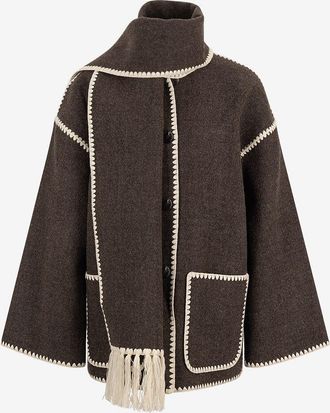Toteme Kurzer Mantel aus Wolle Scarf Coat