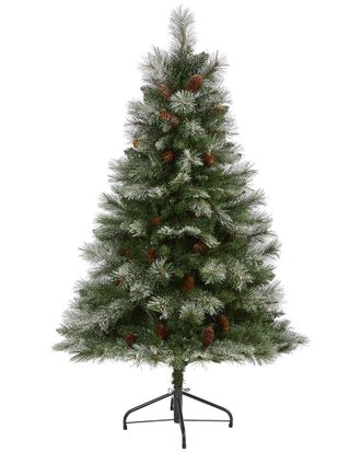 Nearly Natural 5ft Snowed French Alps Mountain Pine Artificial Christmas Tree