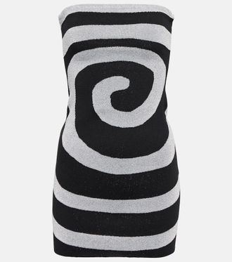 Staud Miniabito Swirl in maglia metallizzata