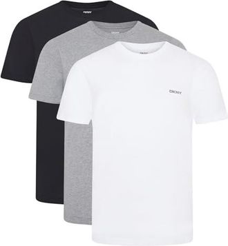 DKNY T Shirt Homme Giants - Pack De 3 | Tee Shirt Coton | Respirant, Design Moderne, 100% Coton | Lot T Shirt Homme