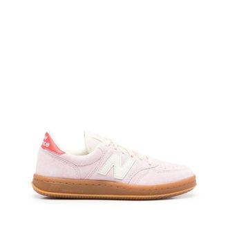 New Balance Sneakers, male, Pink, Size: 4 1/2 US Lace-Up Sneakers with Logo Patch