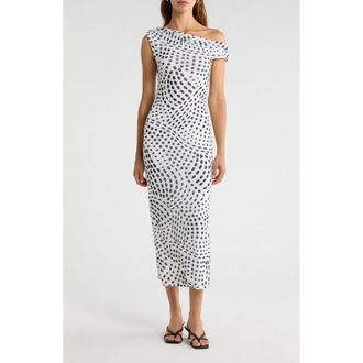 AFRM Holden Swirl Dot Print Dress in Noir Swirl Dot at Nordstrom, Size X-Large