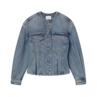 Frame Denim Denim Jackets, female, Blue, Size: L Denim Jackets