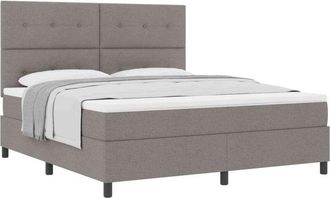 vidaXL Box Spring Bed with Mattress Taupe 180 x 200 cm Fabric vidaXL
