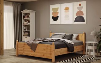 HOME AFFAIRE Massivholzbett »Mila, hohe Belastbarkeit Jugendbett,! FSC zertifiziertes Massivholz« Breite/Belastbarkeit 180cm/220 KG, 140cm/180 KG, 90cm/=120 KG, au