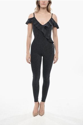 Dsquared2 Lurex Striped Overalls 70S DISCO with Ruffles size M