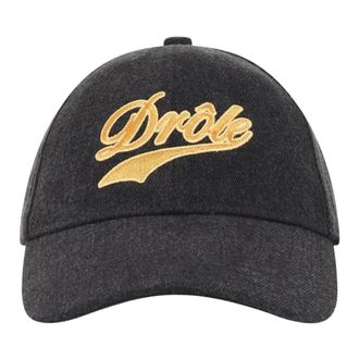 Dr&ocirc;le de Monsieur Baseballcap met geborduurd detail - Heren - Accessoires - Zwart - Maat: ONE Size Katoen