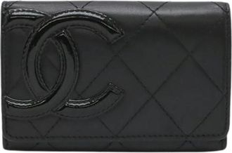 Chanel Pre-owned Card Case - Dames - Vintage Accessoires - Zwart - ONE Size - Leer - Vintage