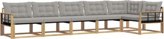 vidaXL Conjunto De Sof&aacute;s De Exterior 6 Uds. Blanco Y Gris Claro Vidaxl