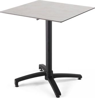 Oviala Mesa de jardín cuadrada (60x60 cm) inclinable de concreto gris claro