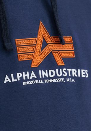 Alpha Industries Hoodie ALPHA INDUSTRIES Basic Hoodie BL Rubber, Herren, Gr. XS, blau (ultra navy), Obermaterial: 80% Baumwolle, 20% Polyester, regular fit, Sweatshirt