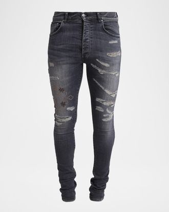 Amiri Men & apos;s Amiri Hollywood Studded Stretch Skinny Jeans