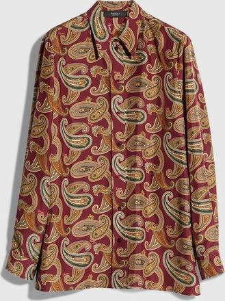 Gucci Printed Silk Habotai Shirt, Bordeaux