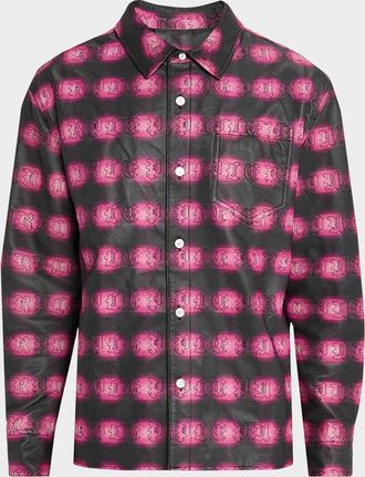 Purple Mens Gothic Shadow Leather Jacket