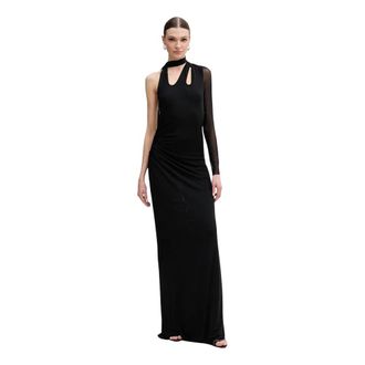 Silvian Heach Rumpisi Maxi Jurk - Dames - Avondkleed - Zwart - XS - Polyester - Kleedjes