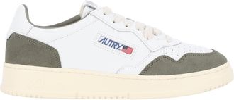 Autry Low-Top Sneakers with Olive Green Suede Overlays