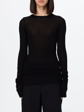 Rick Owens Top a maniche lunghe slim fit in viscosa e seta