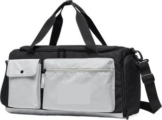 Generic Compatible For Fashion Women Man Travel Duffel Bag with Shoe Compartment Pocket Large Capacity Waterproof Luggage Weekender Sport Gym(Oxford-Black Gre