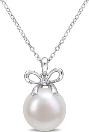 Delmar Created White Sapphire & 12-12.5mm White Freshwater Pearl Pendant at Nordstrom Rack