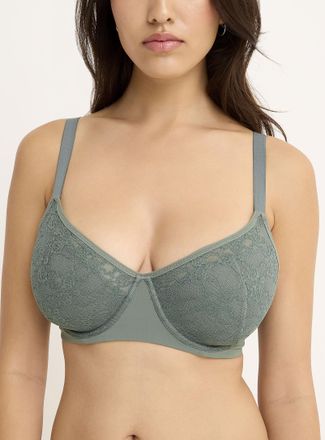 Miiyu Womens Smooth wing lace plunge bra