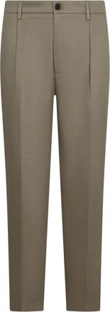 Department Five Chino Broek met Wijde Voorkantplooien - Heren - Chinos - Groen - W33 - Katoen - Broeken