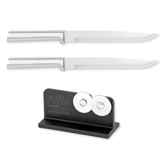Rada Cutlery 7-Inch Slicer Knife Set of 2 & Quick Edge Knife Sharpener