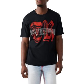 True Religion Crystal Logo Graphic T-Shirt in Jet Black at Nordstrom, Size Xxx-Large