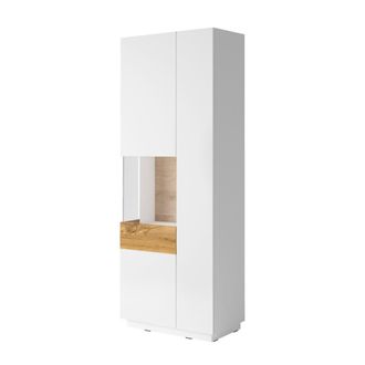 Petits Meubles Vitrina 2 puertas apertura por la izquierda estratificado blanco beige