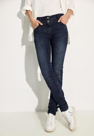 Cecil Slim-fit-Jeans CECIL Style Vicky, Damen, Gr. 25, L&auml;nge 30, blau (blau schwarz used wash), Denim/Jeans, Obermaterial: 79% Baumwolle, 19% Polyester, 2% 
