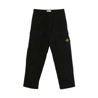 Stone Island Straight Trousers, male, Black, Size: W38 Pantalone Loose