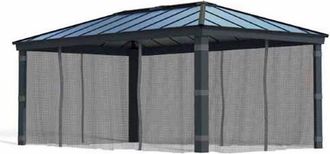 Palram Netting Set for Dallas 12 x 20 Gazebo - L212 x W507 cm - Dark Grey