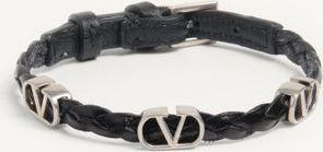 Valentino Garavani Bracciale Vlogo Signature In Vitello Intrecciato Uomo NERO UNI