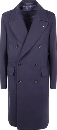 Tagliatore long-sleeves double-breasted coat - Blue