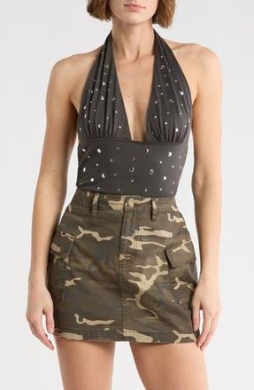 Vigoss Bling Halter Top in Dark Grey at Nordstrom Rack, Size X-Small