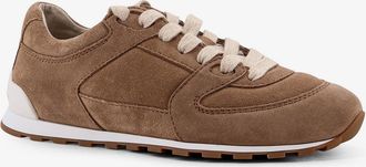 Brunello Cucinelli Womens Suede Sneakers Beige Trainers
