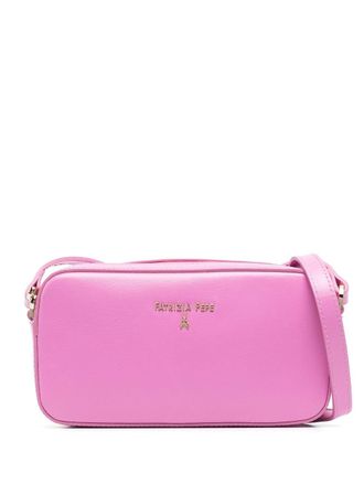 Patrizia Pepe logo-plaque leather crossbody bag - Pink