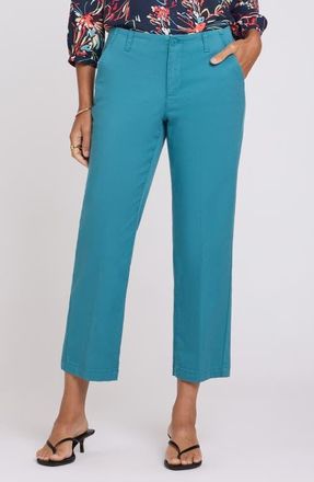 NYDJ Marilyn Ankle Straight Leg Twill Pants in Harbor Blue at Nordstrom, Size 00
