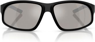 Ferrari 64mm Oversize Irregular Sunglasses in Matte Black at Nordstrom